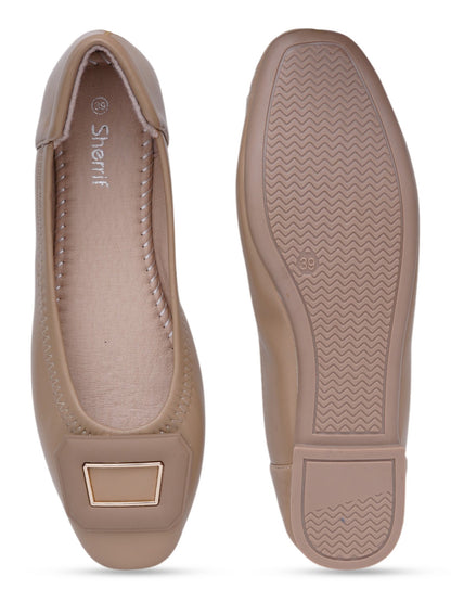 Sherrif Geometric Buckle Ballet Flats