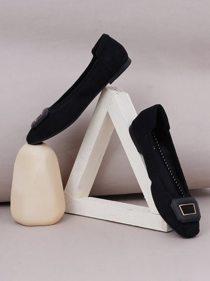 Sherrif Geometric Buckle Ballet Flats
