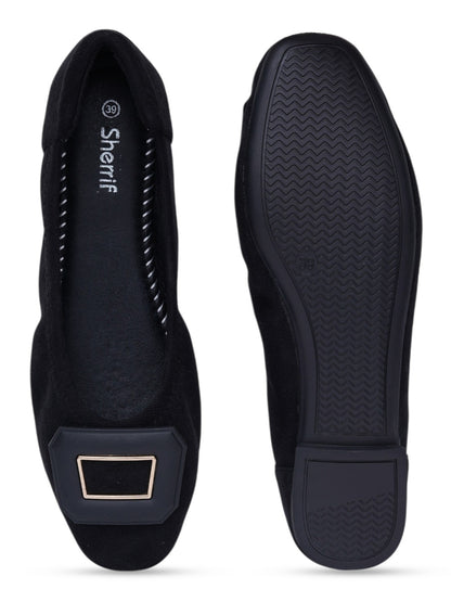 Sherrif Geometric Buckle Ballet Flats