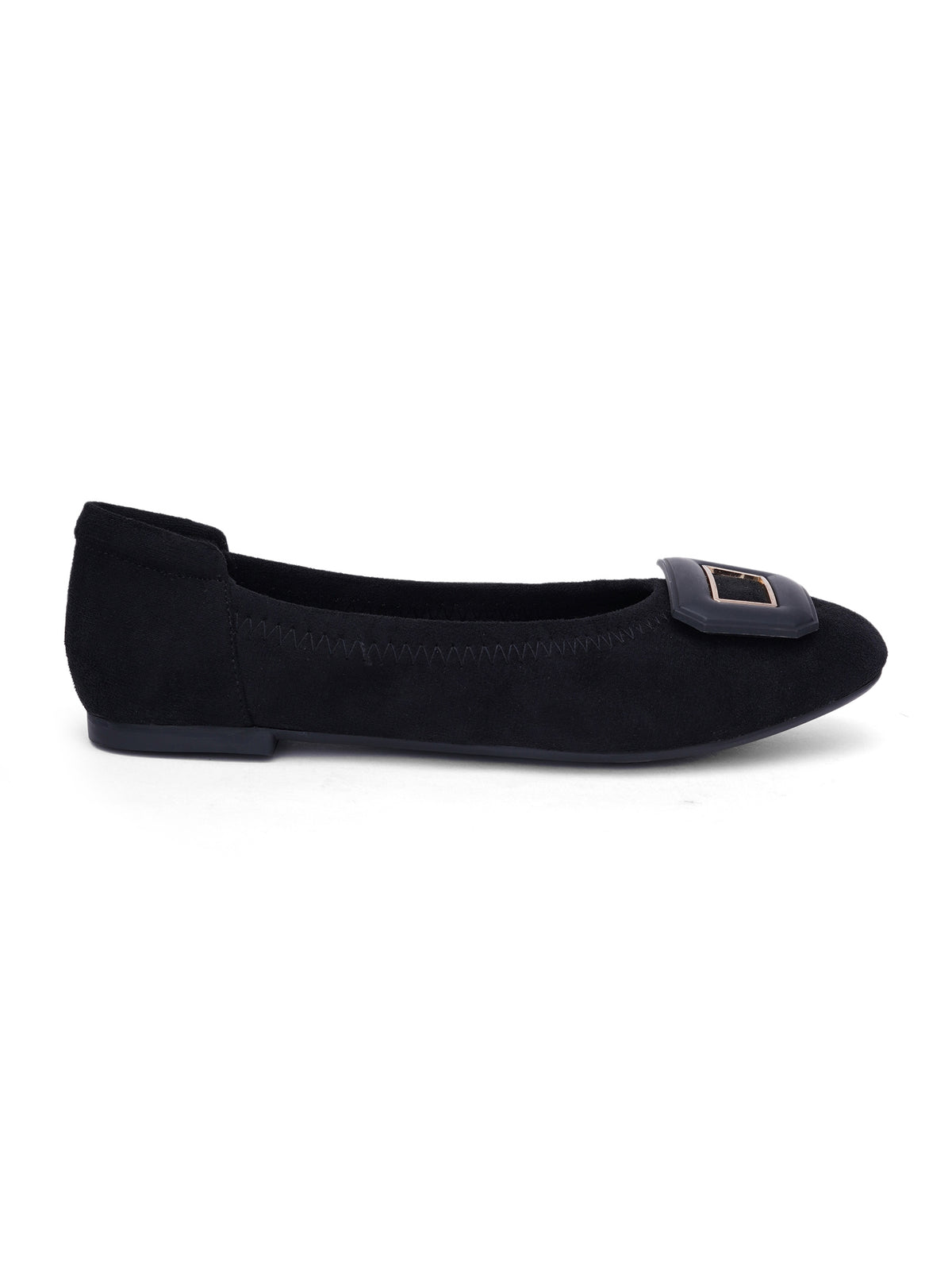 Sherrif Geometric Buckle Ballet Flats