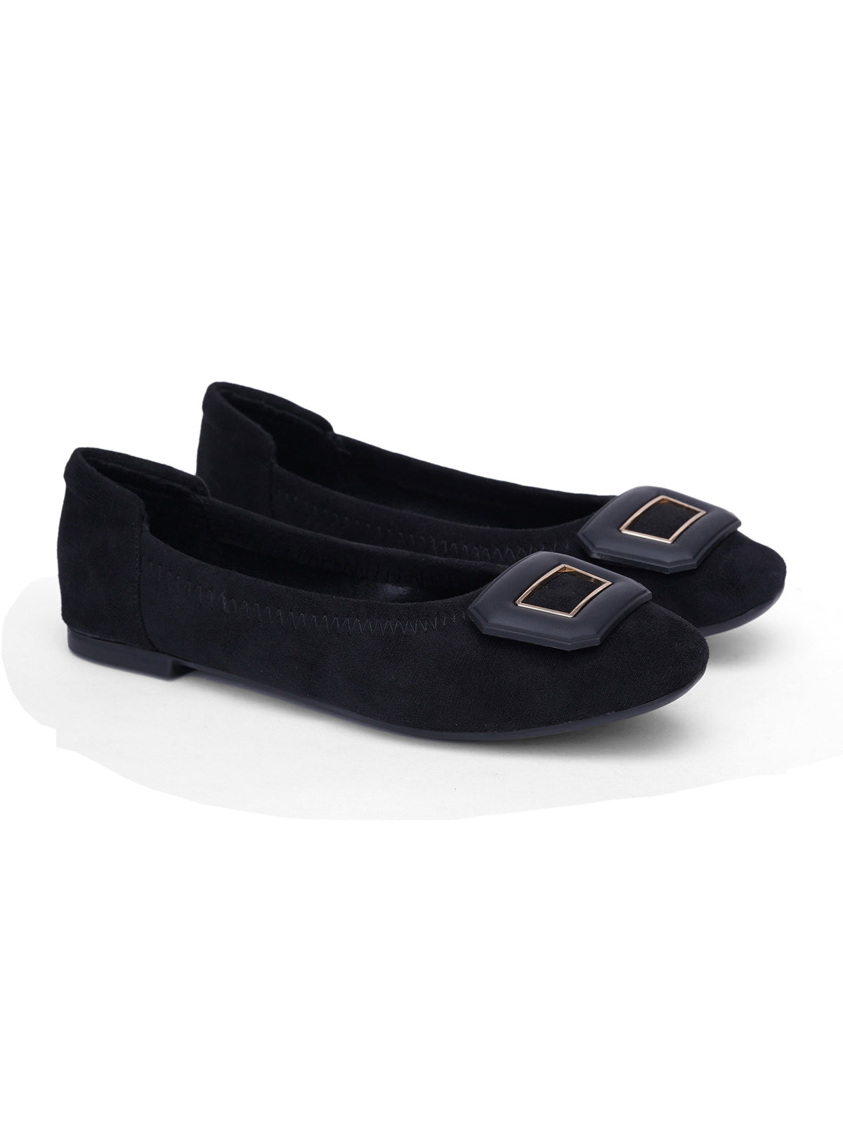 Sherrif Geometric Buckle Ballet Flats