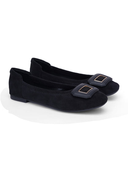 Sherrif Geometric Buckle Ballet Flats