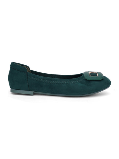 Sherrif Geometric Buckle Ballet Flats