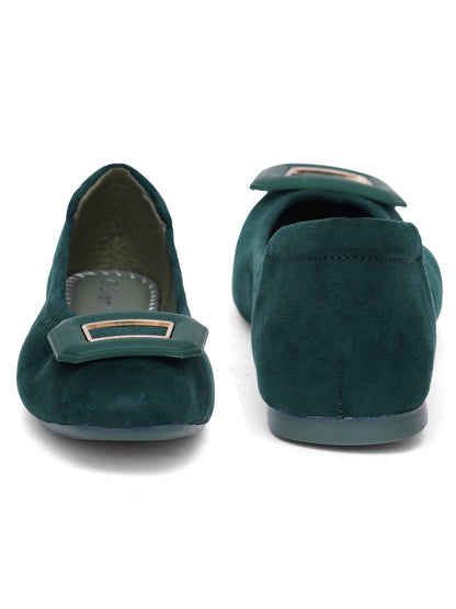 Sherrif Geometric Buckle Ballet Flats