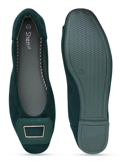 Sherrif Geometric Buckle Ballet Flats